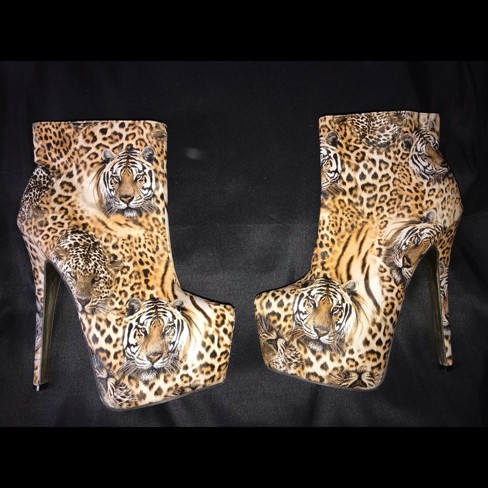 Safari print heels